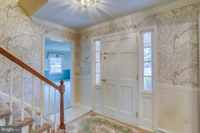 entryway with ornamental molding