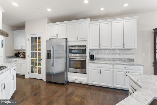 kitchen with white cabinets and stainless steel appliances