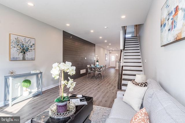 living room featuring hardwood / wood-style flooring