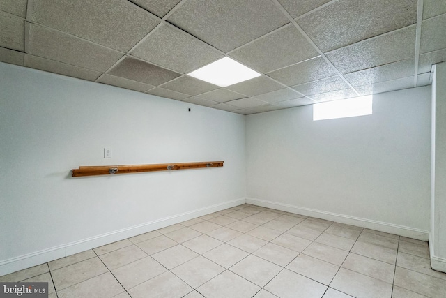 basement with a drop ceiling