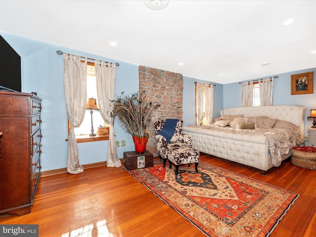 living room with hardwood / wood-style flooring