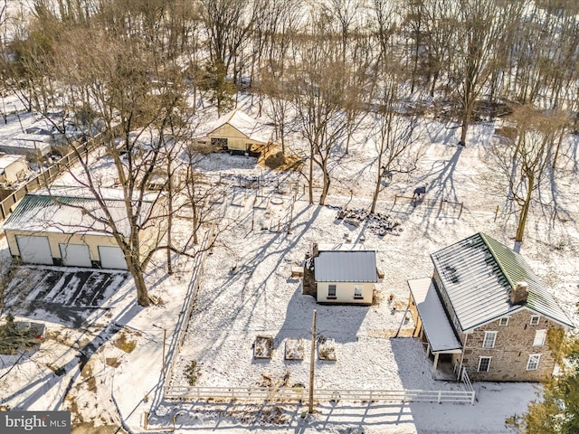 view of snowy aerial view