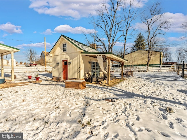 view of snow covered structure