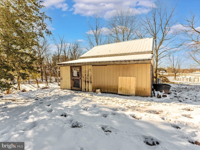 view of snow covered structure