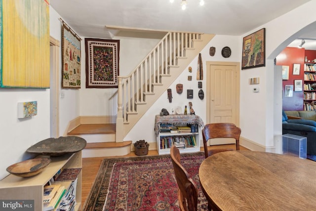 interior space featuring wood-type flooring