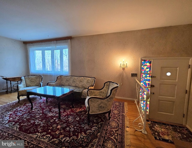 living room featuring hardwood / wood-style flooring