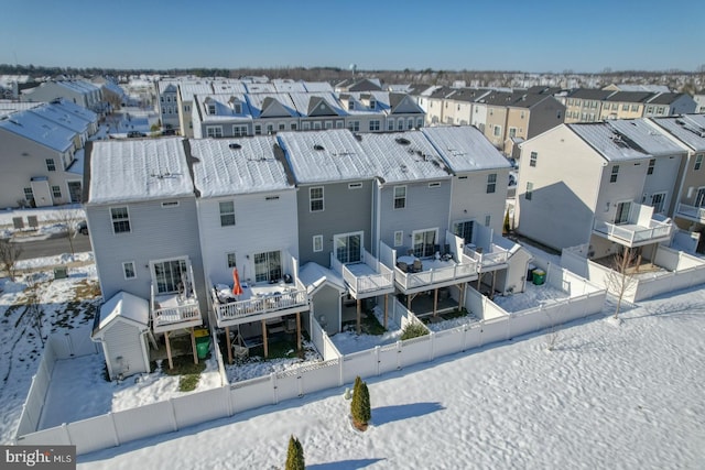 view of snowy aerial view