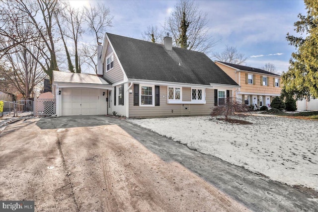 view of front of house with a garage