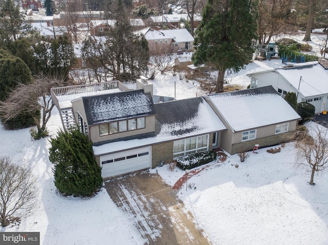 view of snowy aerial view