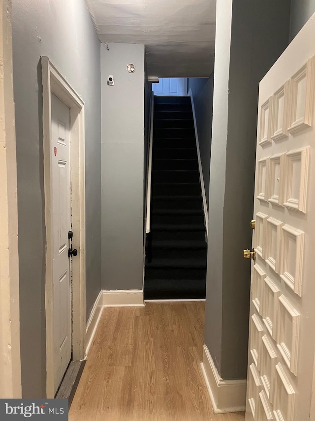 hall featuring light hardwood / wood-style flooring