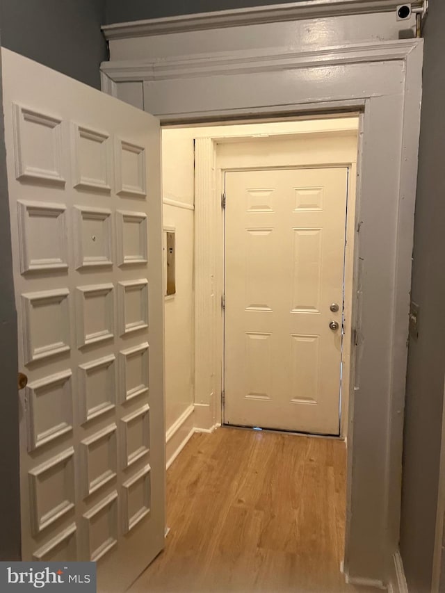 doorway to outside featuring light hardwood / wood-style flooring