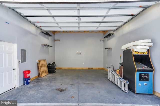 garage with electric panel