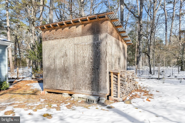 view of snow covered structure