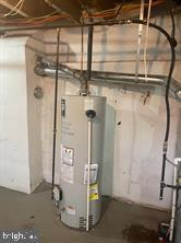 utility room featuring water heater