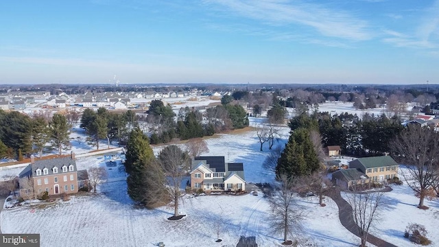 view of snowy aerial view