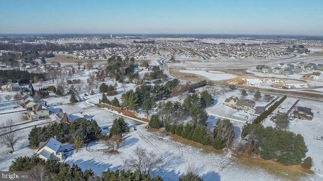 view of snowy aerial view