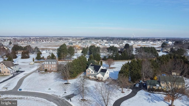 view of snowy aerial view