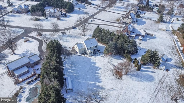 view of snowy aerial view