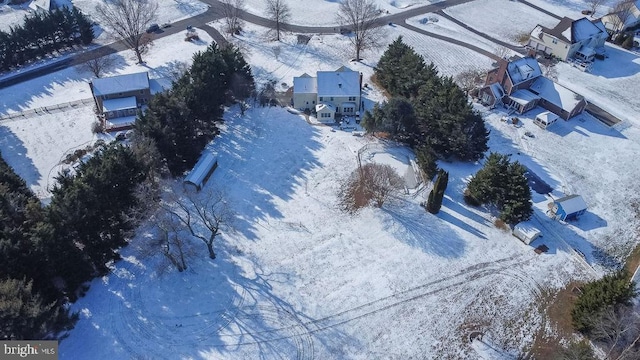 view of snowy aerial view