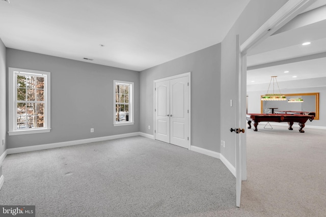 interior space featuring pool table