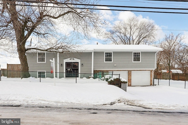 bi-level home with a garage