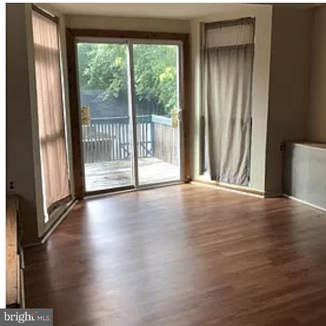 entryway with dark wood-type flooring