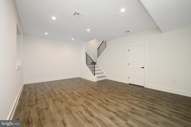 interior space featuring dark hardwood / wood-style flooring