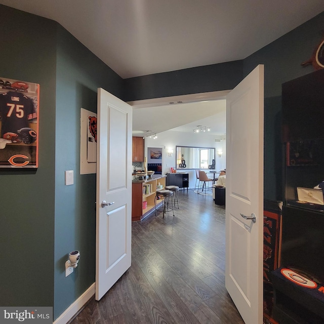 hallway featuring hardwood / wood-style floors