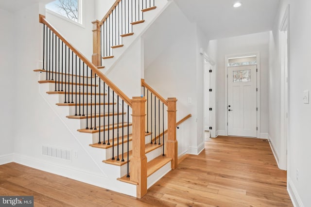 foyer featuring light hardwood / wood-style flooring