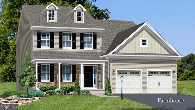 view of front of property featuring a front yard