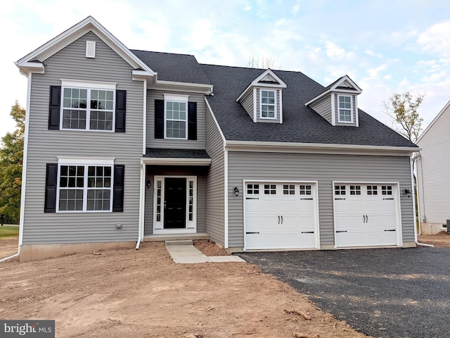 view of front facade with a garage