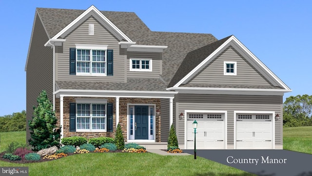 view of front of house with a front lawn