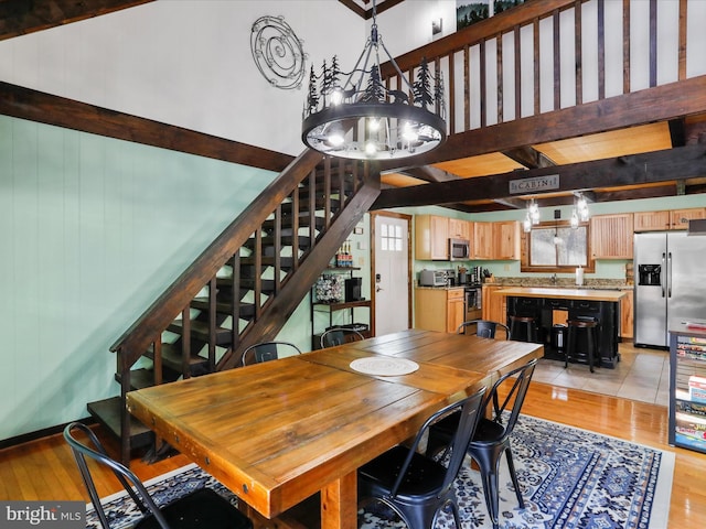 dining room with light hardwood / wood-style floors