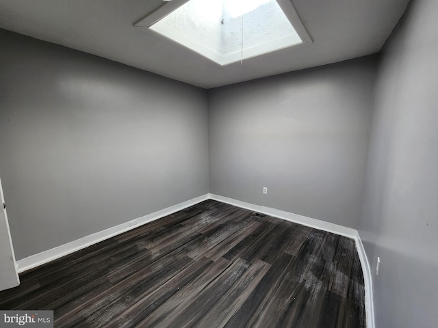 empty room with dark wood-type flooring