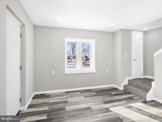 interior space with hardwood / wood-style floors