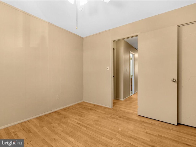 empty room featuring light wood-type flooring