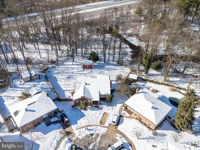 view of snowy aerial view