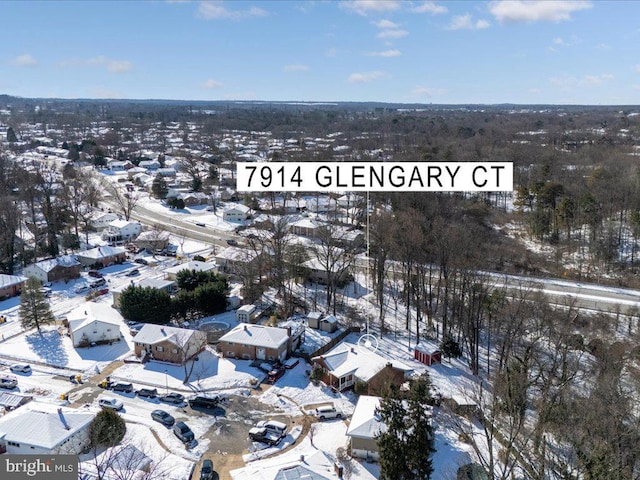 view of snowy aerial view