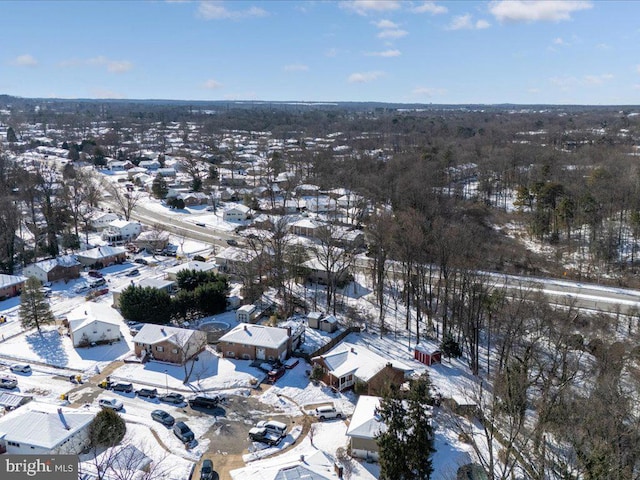 view of snowy aerial view