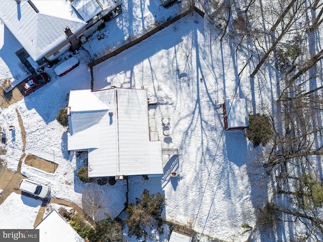 view of snowy aerial view