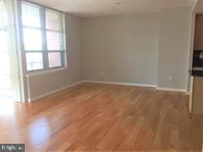 spare room featuring wood-type flooring