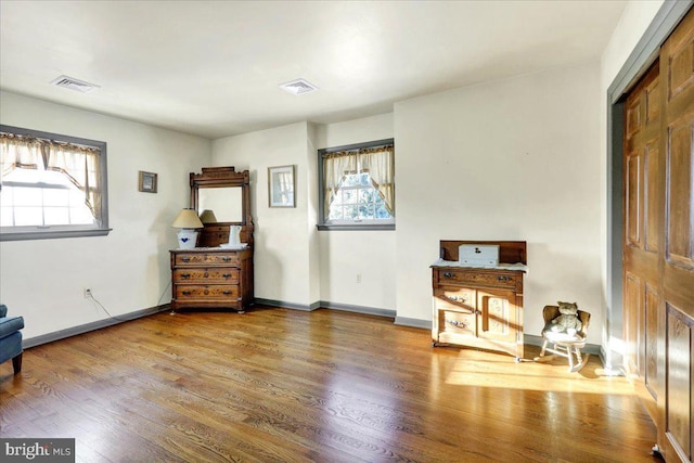 sitting room featuring hardwood / wood-style flooring