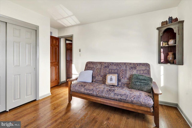 living area featuring hardwood / wood-style flooring