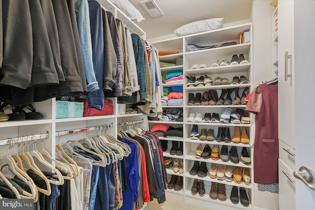 view of walk in closet