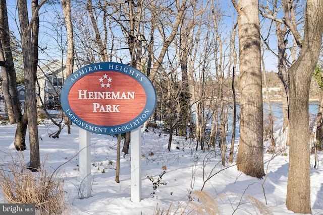 view of community sign