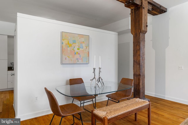 dining area featuring hardwood / wood-style floors