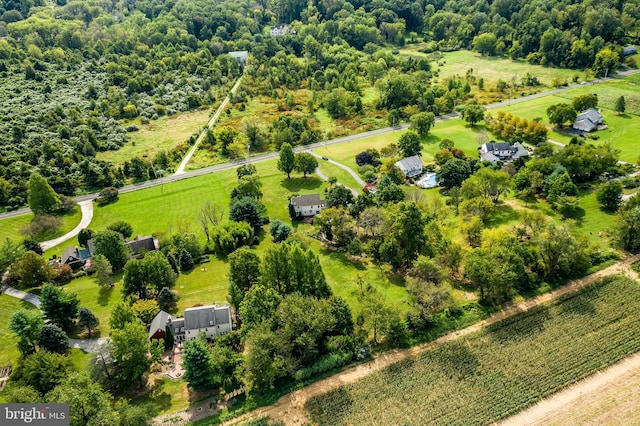 bird's eye view with a rural view