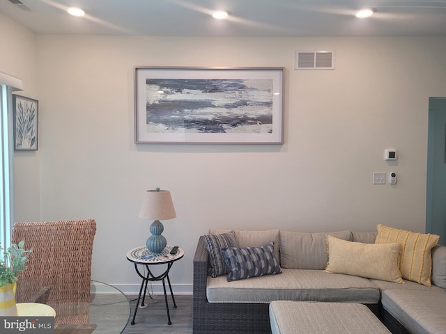 living room featuring hardwood / wood-style floors