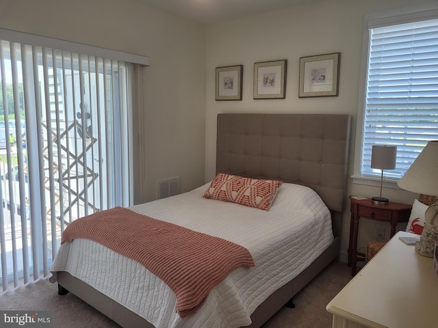 bedroom with carpet floors