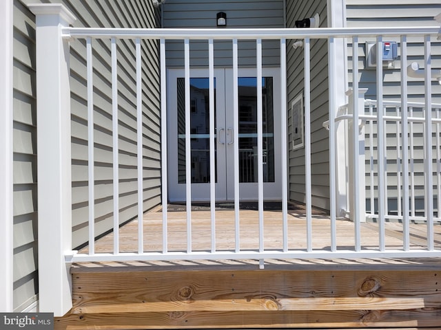 doorway to property featuring french doors